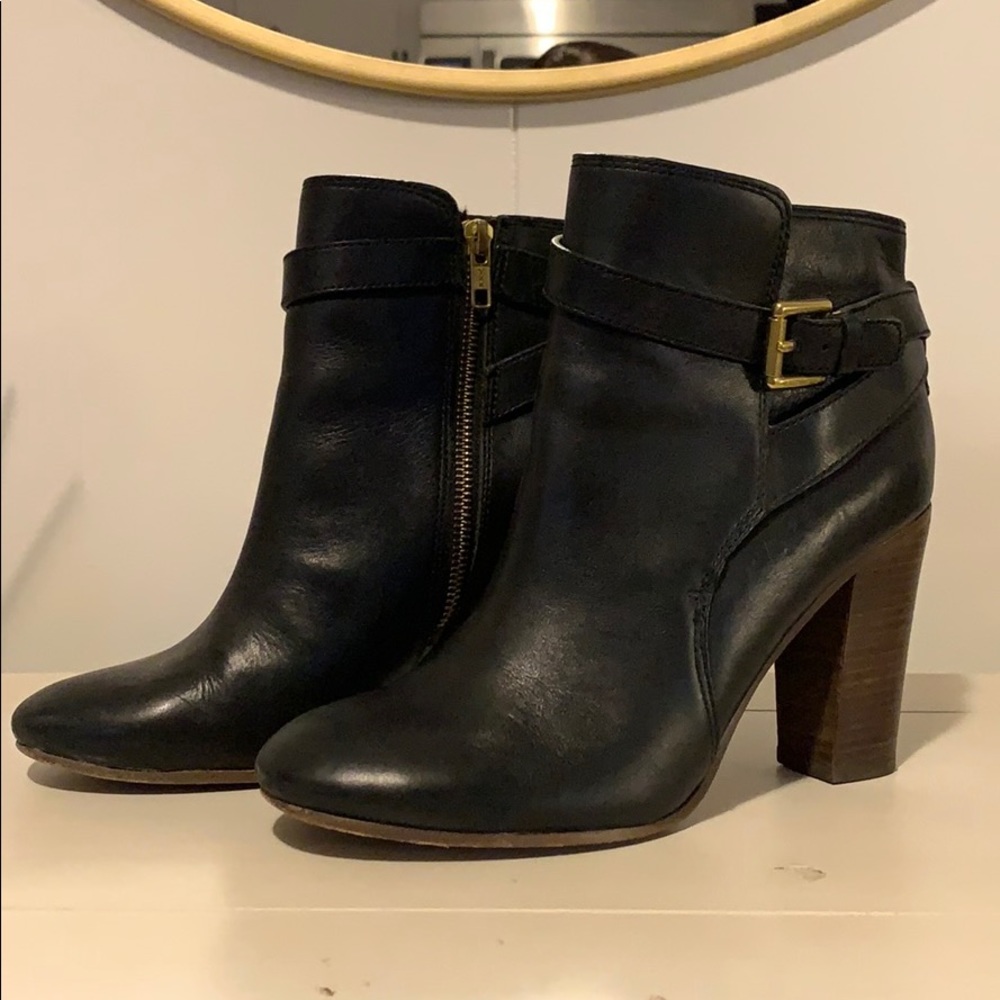 COACH Black Genuine Leather Booties